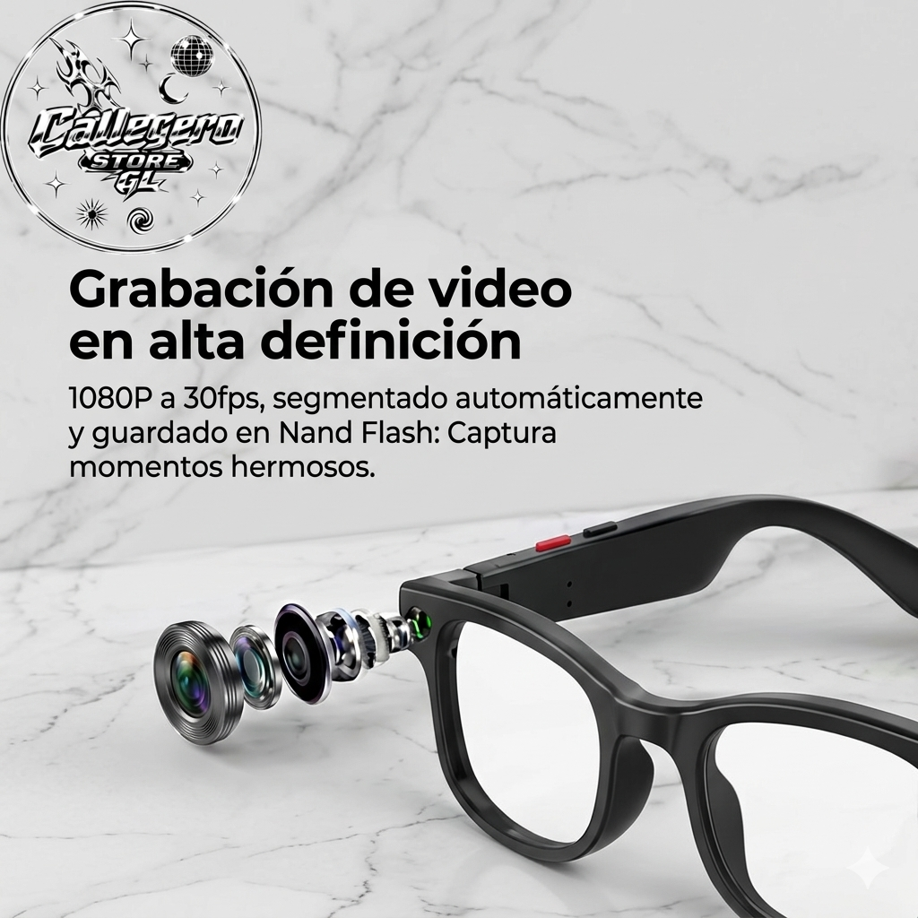 LENTES/GAFAS INTELIGENTES CON VIDEO (50 UND X CAJA)