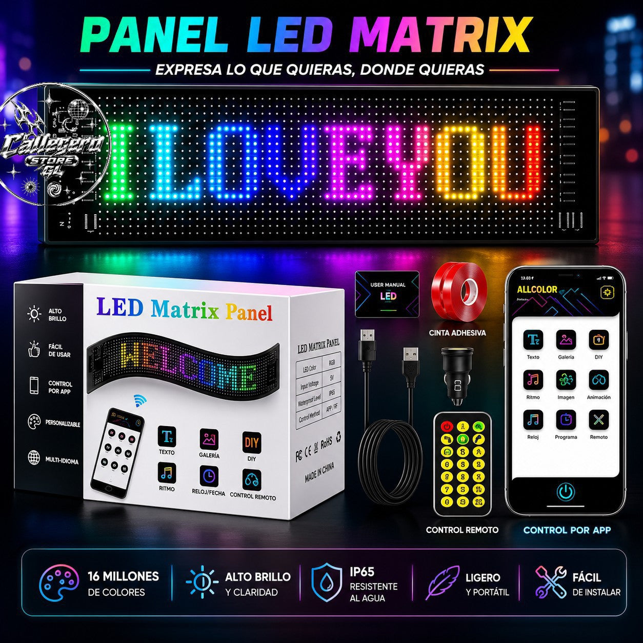LETRERO LED 17 CM LARGO X 7 CM ANCHO