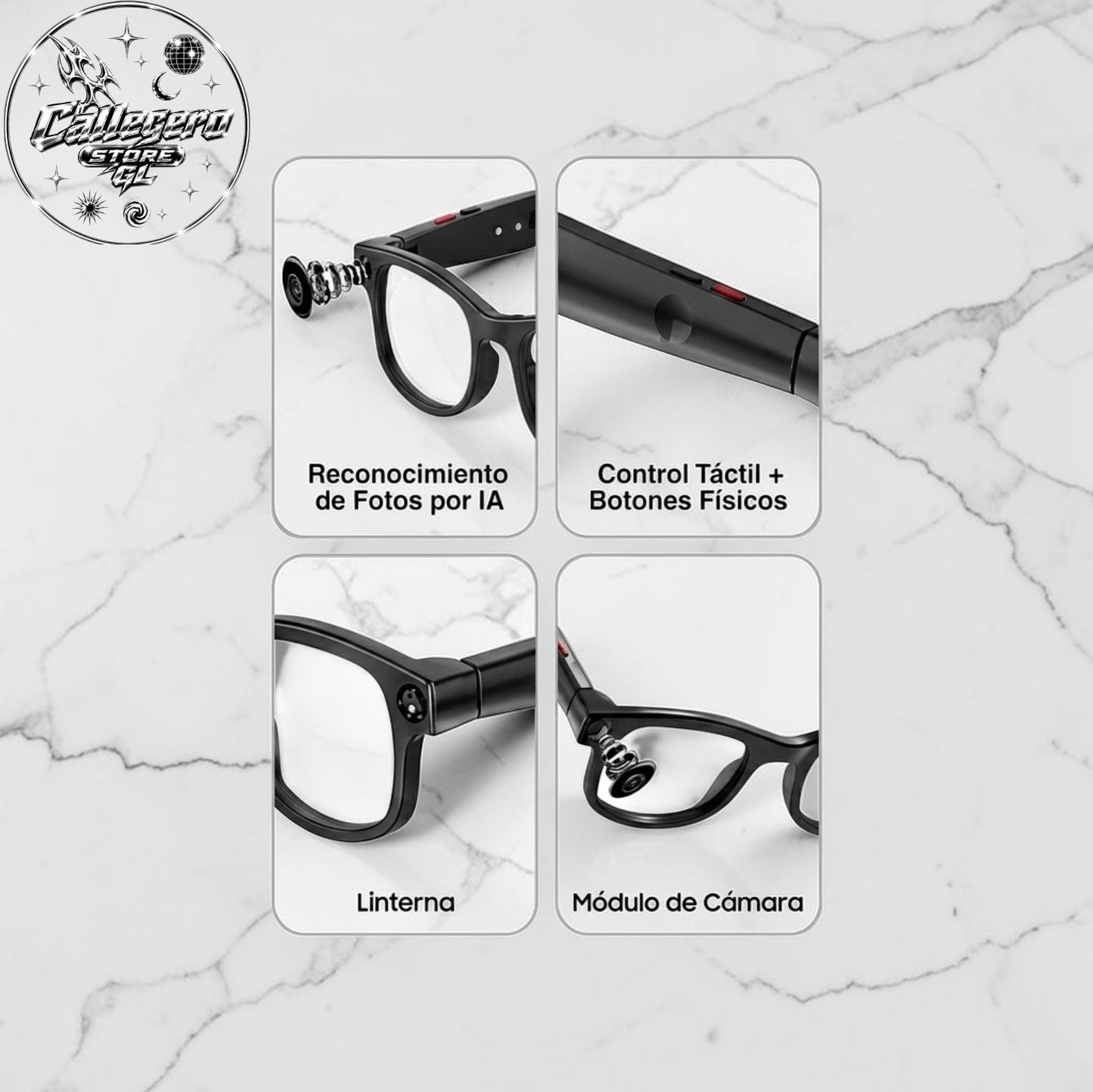 LENTES/GAFAS INTELIGENTES CON VIDEO (50 UND X CAJA)