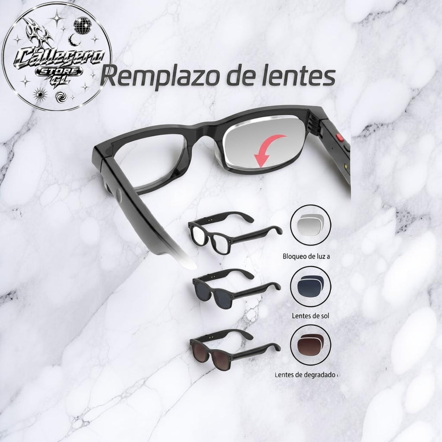 LENTES/GAFAS INTELIGENTES CON VIDEO (50 UND X CAJA)